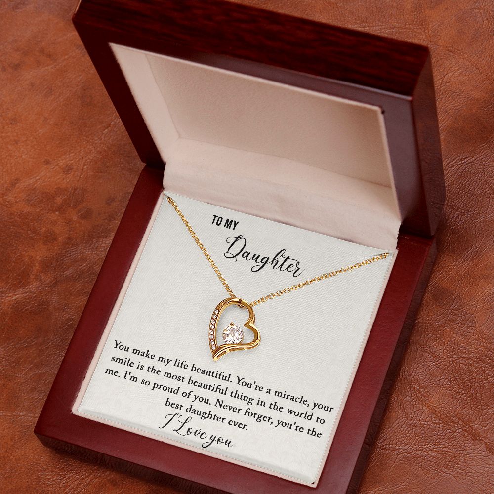 To My Daughter - Best Daughter Ever - Forever Love Necklace