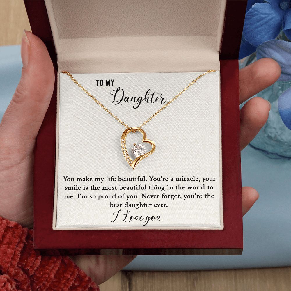 To My Daughter - Best Daughter Ever - Forever Love Necklace