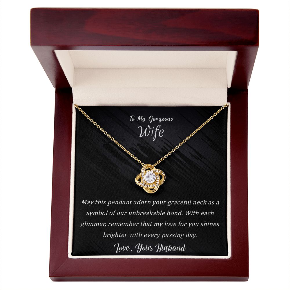 To My Gorgeous Wife - Unbreakable Bond - Love Knot Necklace