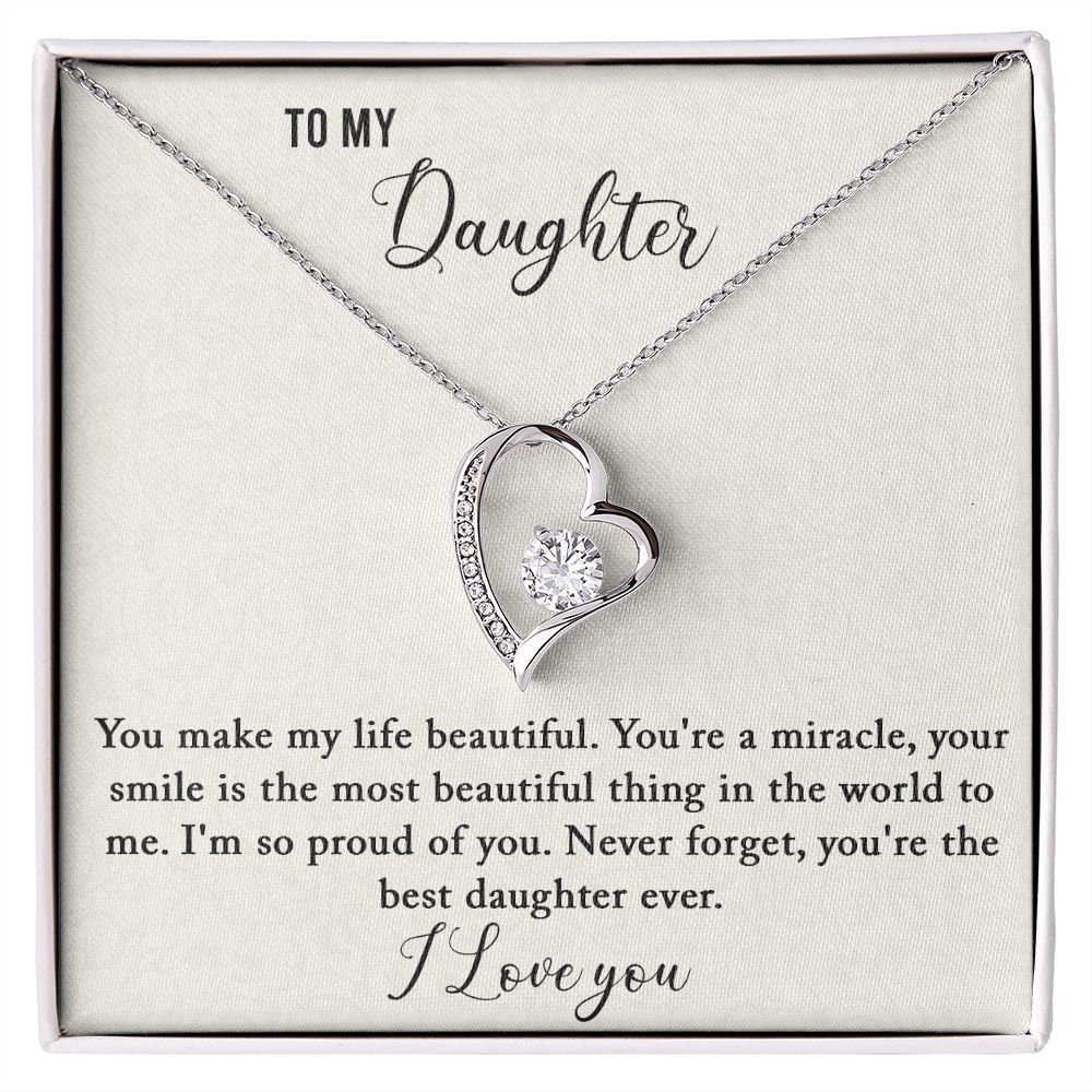 To My Daughter - Best Daughter Ever - Forever Love Necklace