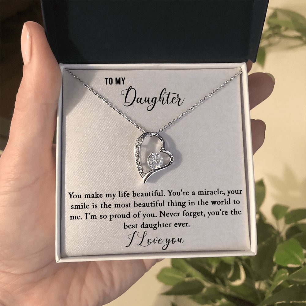 To My Daughter - Best Daughter Ever - Forever Love Necklace