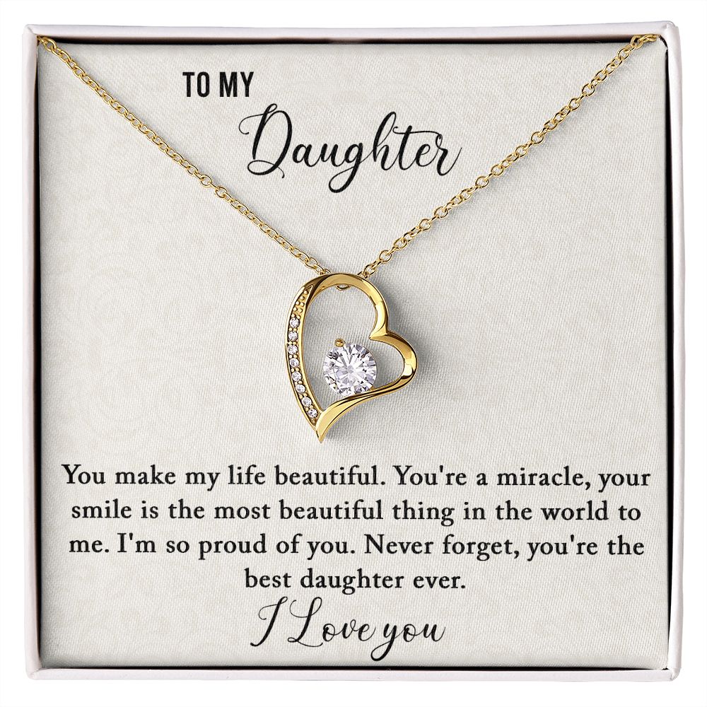 To My Daughter - Best Daughter Ever - Forever Love Necklace