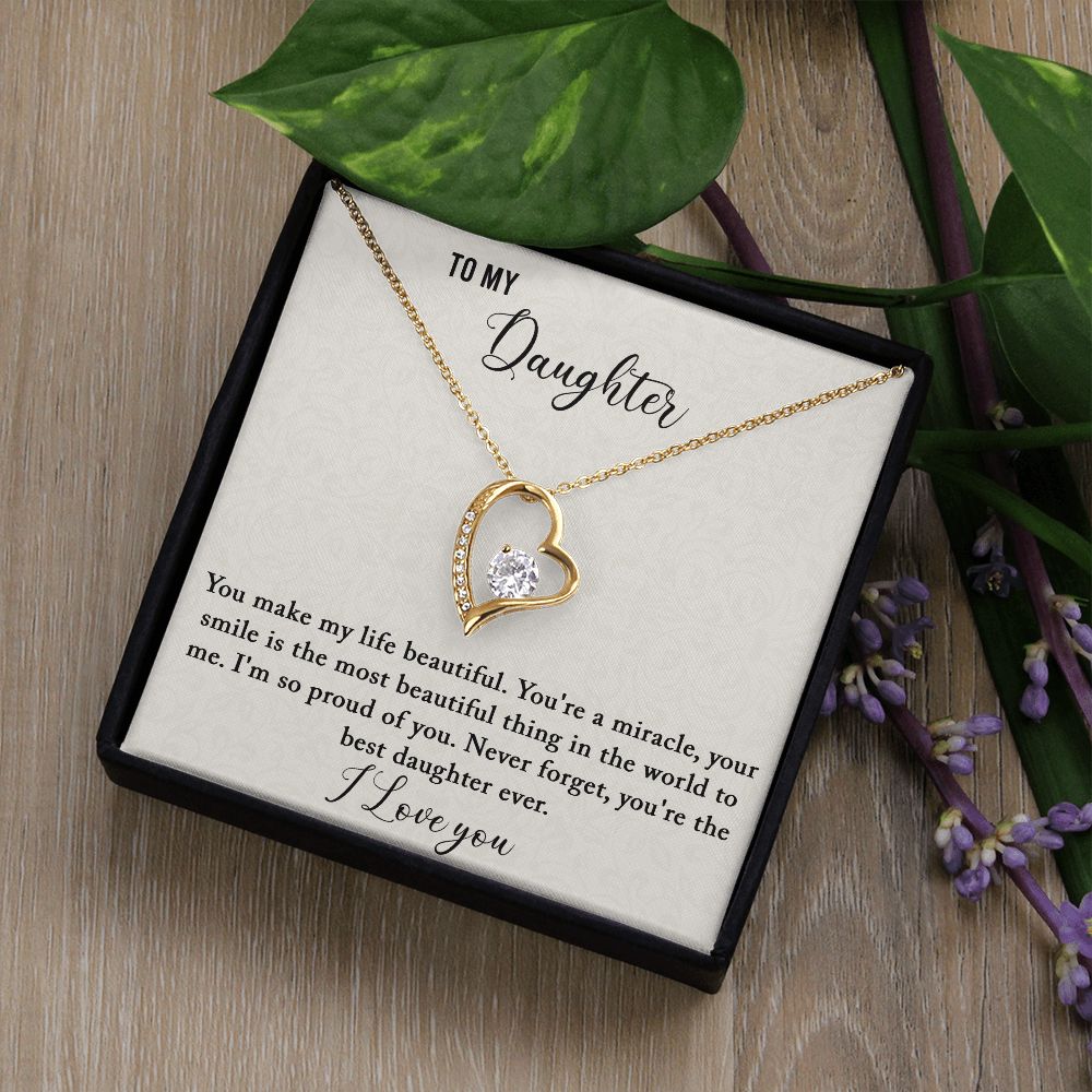 To My Daughter - Best Daughter Ever - Forever Love Necklace