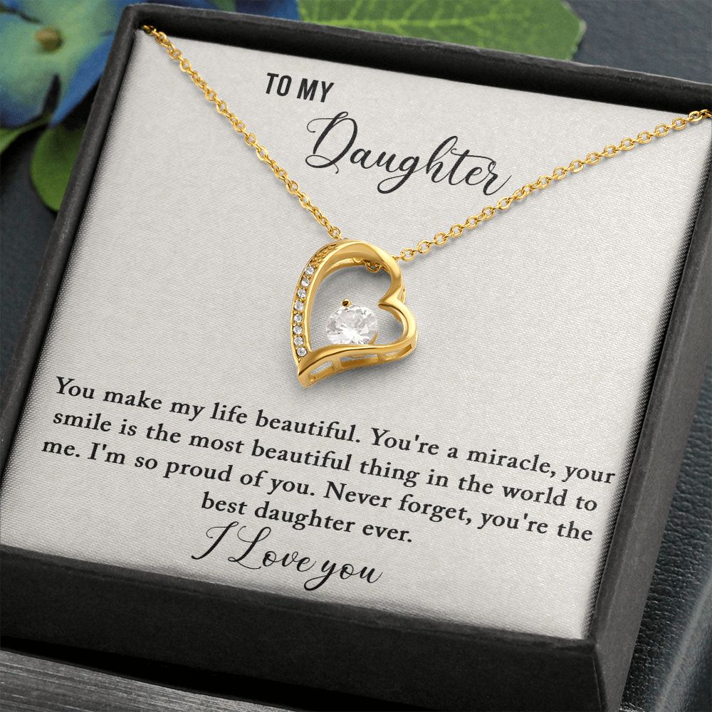 To My Daughter - Best Daughter Ever - Forever Love Necklace